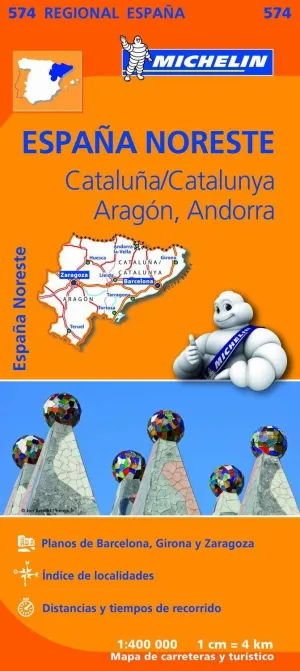 MAPA 574 CATAÑUÑA ARAGON ANDORRA