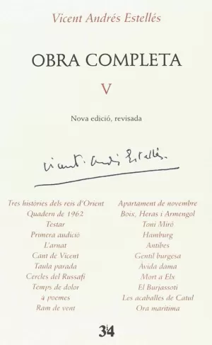 OBRA COMPLETA V - VICENT ANDRES ESTELLÉS - (NOVA E