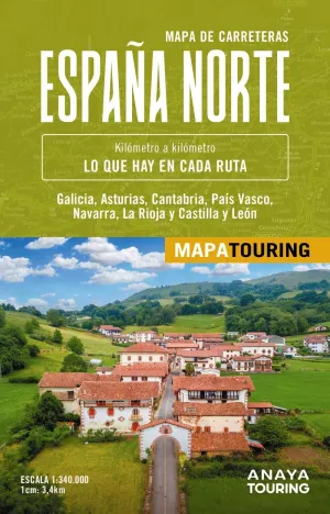MAPA DE CARRETERAS DE ESPAÑA NORTE 1:340.000